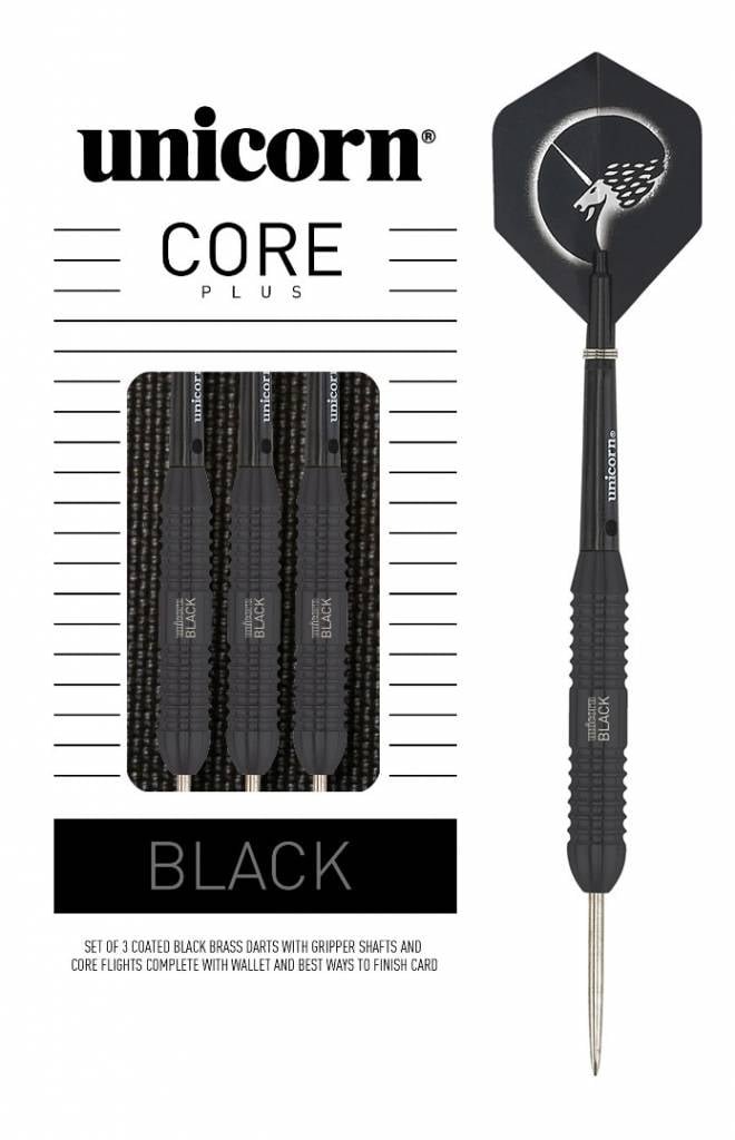 Unicorn Core Plus Black Brass - Steel Tip Darts