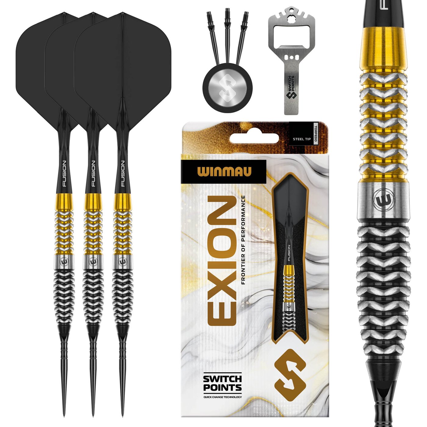 Winmau Exion Torpedo Switch Point 90% - Freccette Steel Darts