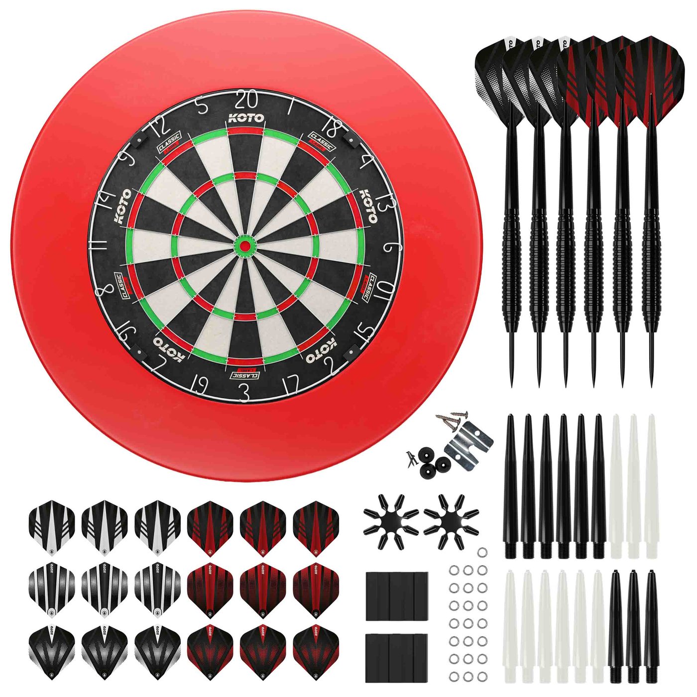 KOTO King Classic Edition + Surround + KOTO Accessory Kit Steeltip 90 Pieces - Dartset