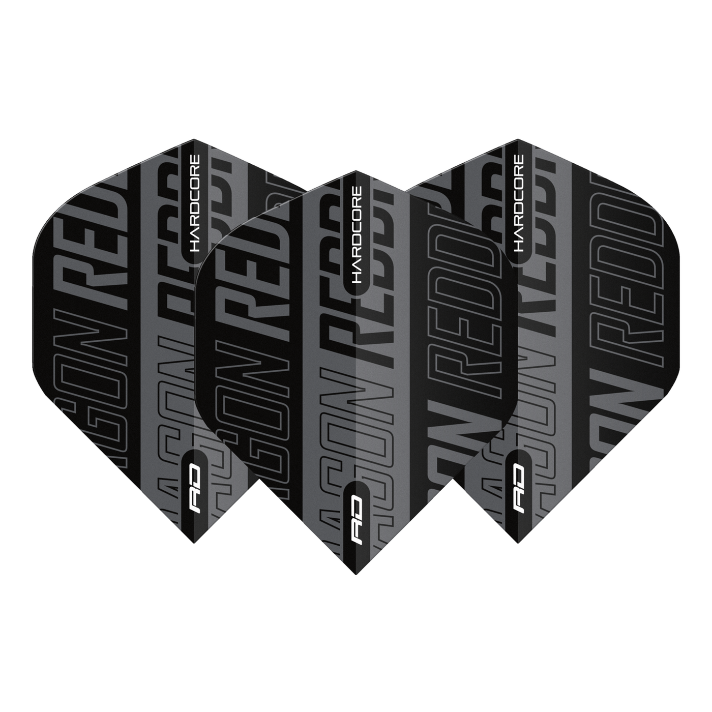 Red Dragon Hardcore XT Black & Grey Print Darts Flights