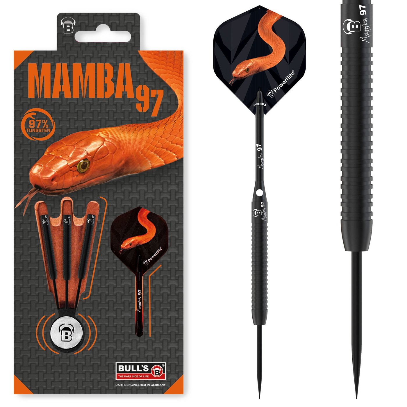 Dardos BULL'S Mamba97 M2 Punta de Acero