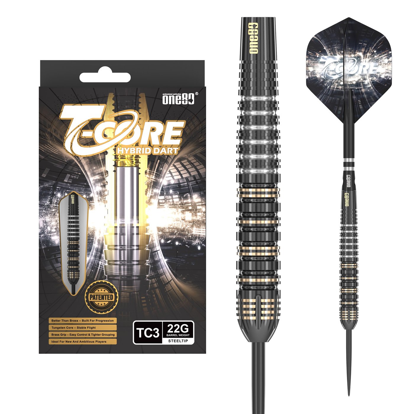 ONE80 T-Core TC3 Hybrid - Steel Tip Darts