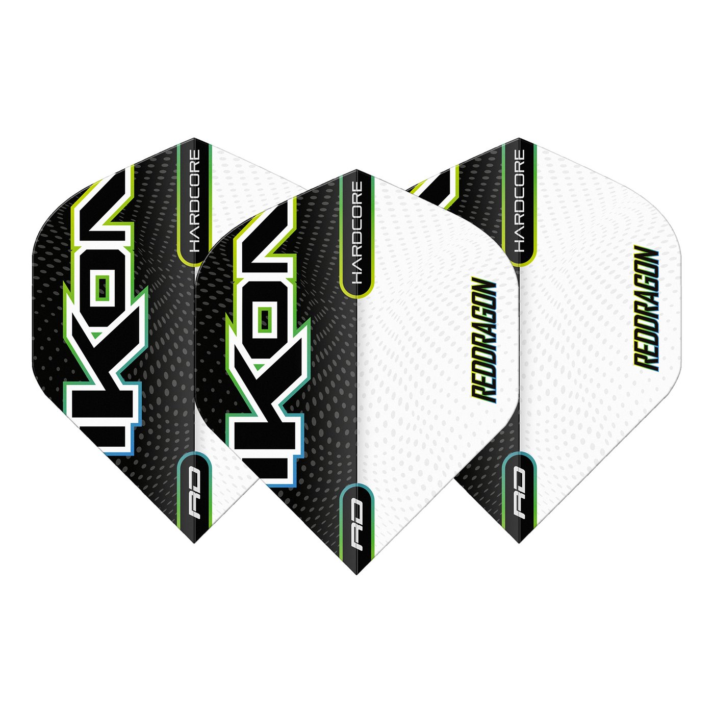 Red Dragon Hardcore Radical Black White Ikon Darts Flights