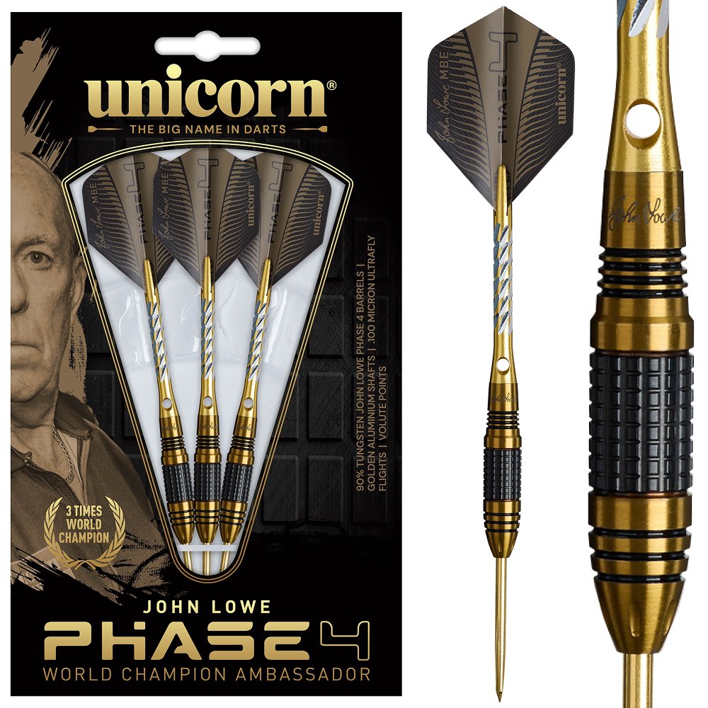 Unicorn John Lowe W.C. Phase 4 90% - Steel Tip Darts