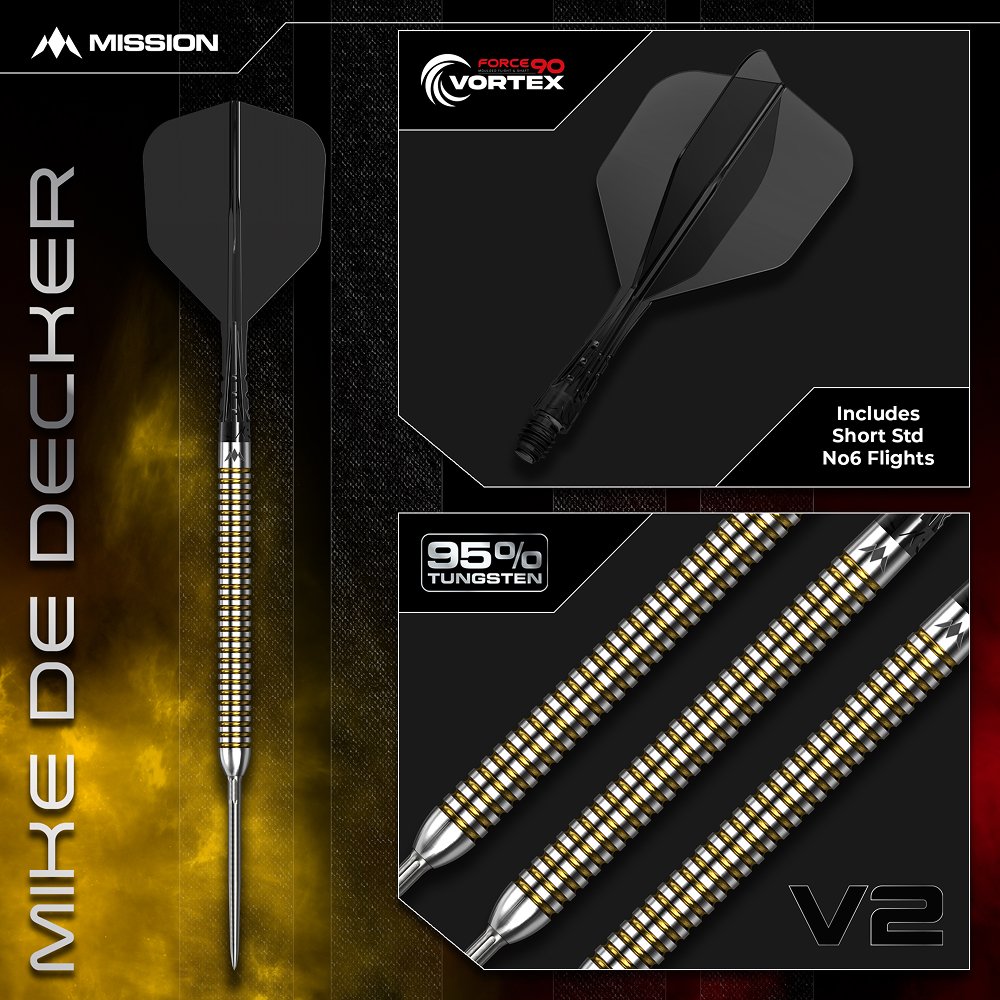 Mission Mike de Decker V2 Rapid Point 95% - Steel Tip Darts