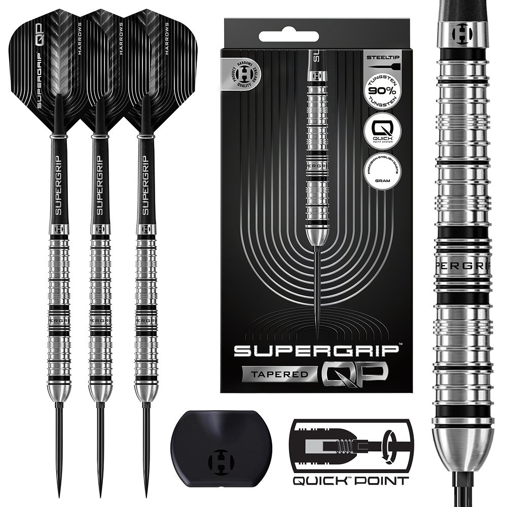 Harrows Supergrip Tapered Quick Point 90% - Steel Tip Darts