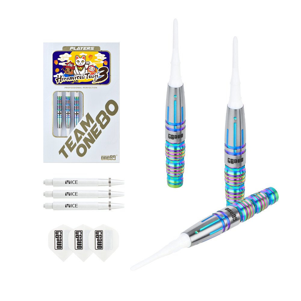 ONE80 Hiromitsu Tsuji V3 Chameleon 90% Soft Tip Darts