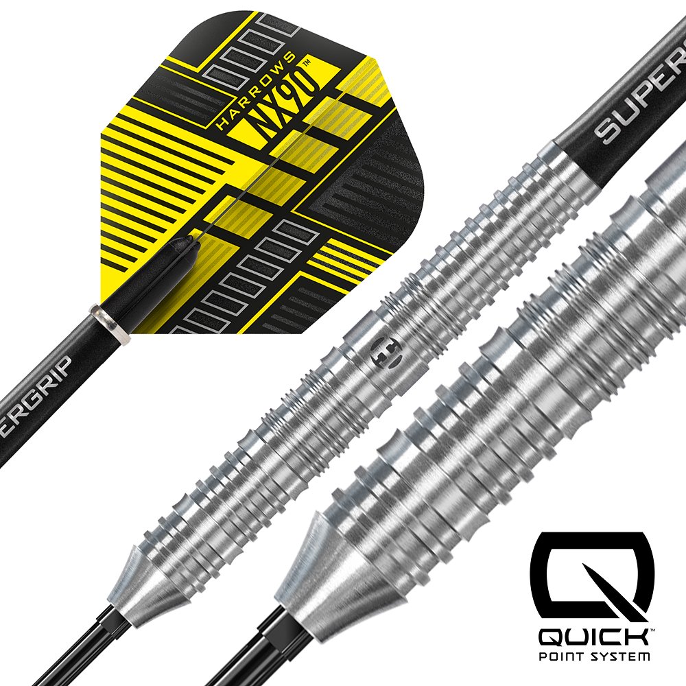 Harrows NX90 Parallel Quick Point 90% - Steel Tip Darts