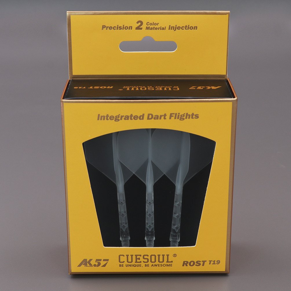 Cuesoul - ROST T19 Integrated Dart Flights - Standard Shape - Clear - Dart Flights