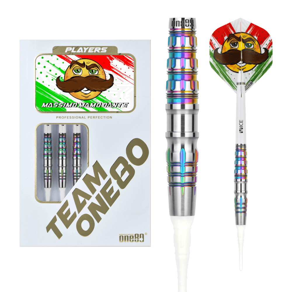 [Deuxième chance]ONE80 Mamo Massimo Dante 90% Soft Tip-19g - Fléchettes pointe Plastique