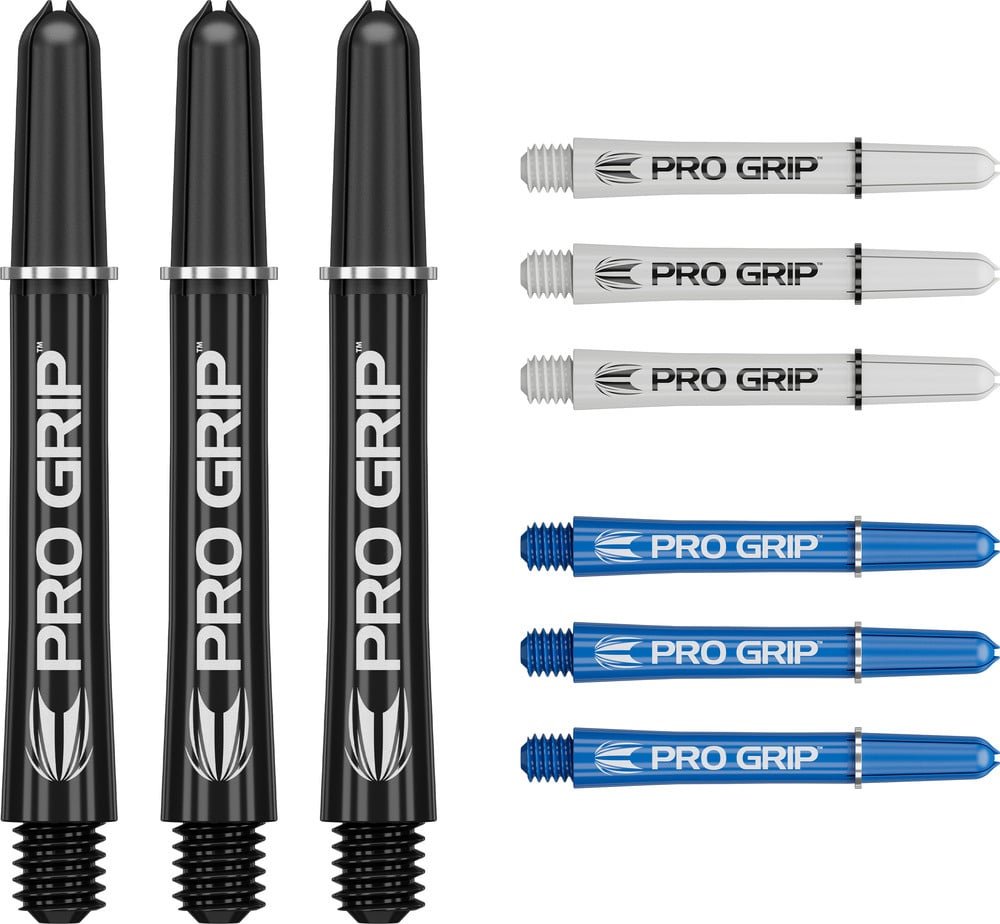 Target Pro Grip 3 Set Black White Blue Darts Shafts