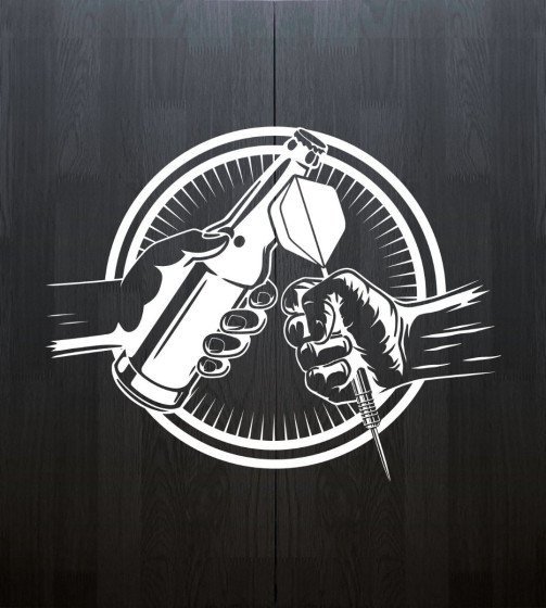 Bull's Beer and Darts Classic Cabinet Wood Black - Dartskab