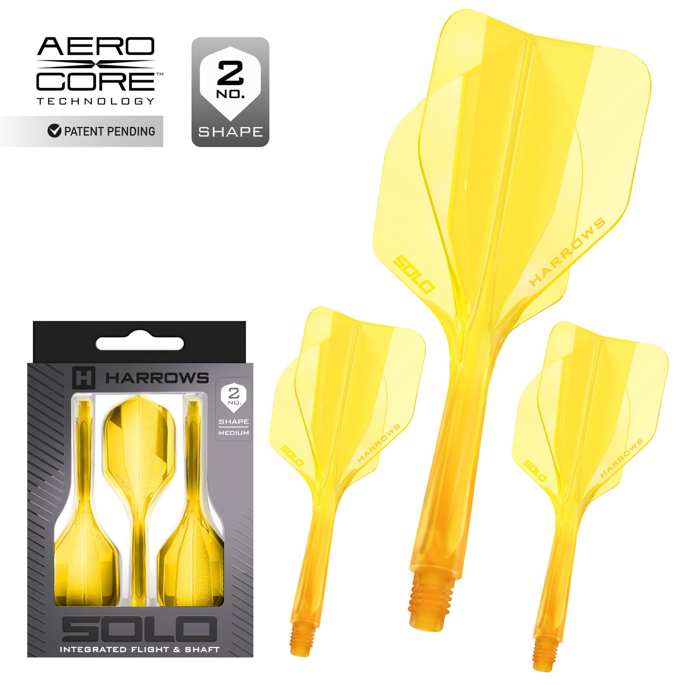Harrows Solo Yellow NO2 - Dart Flights