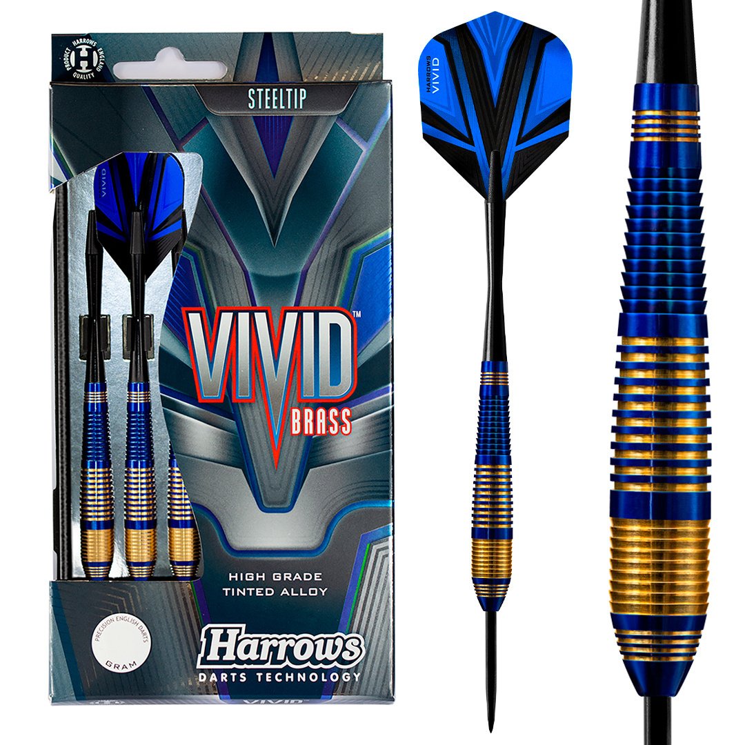Dardos Harrows Vivid Blue Brass Punta de Acero