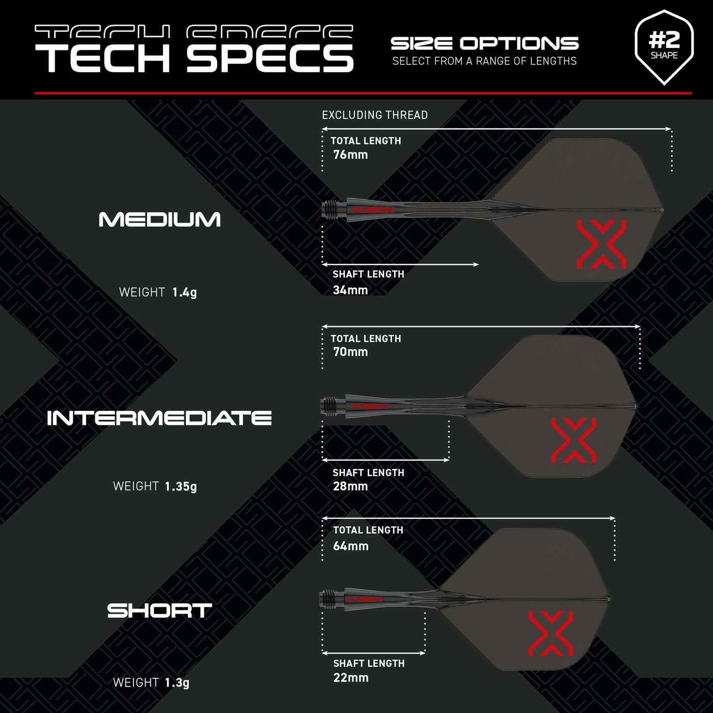 Winmau Fusion Blade X Black NO2 - Dart Flights - Dartshopper.com