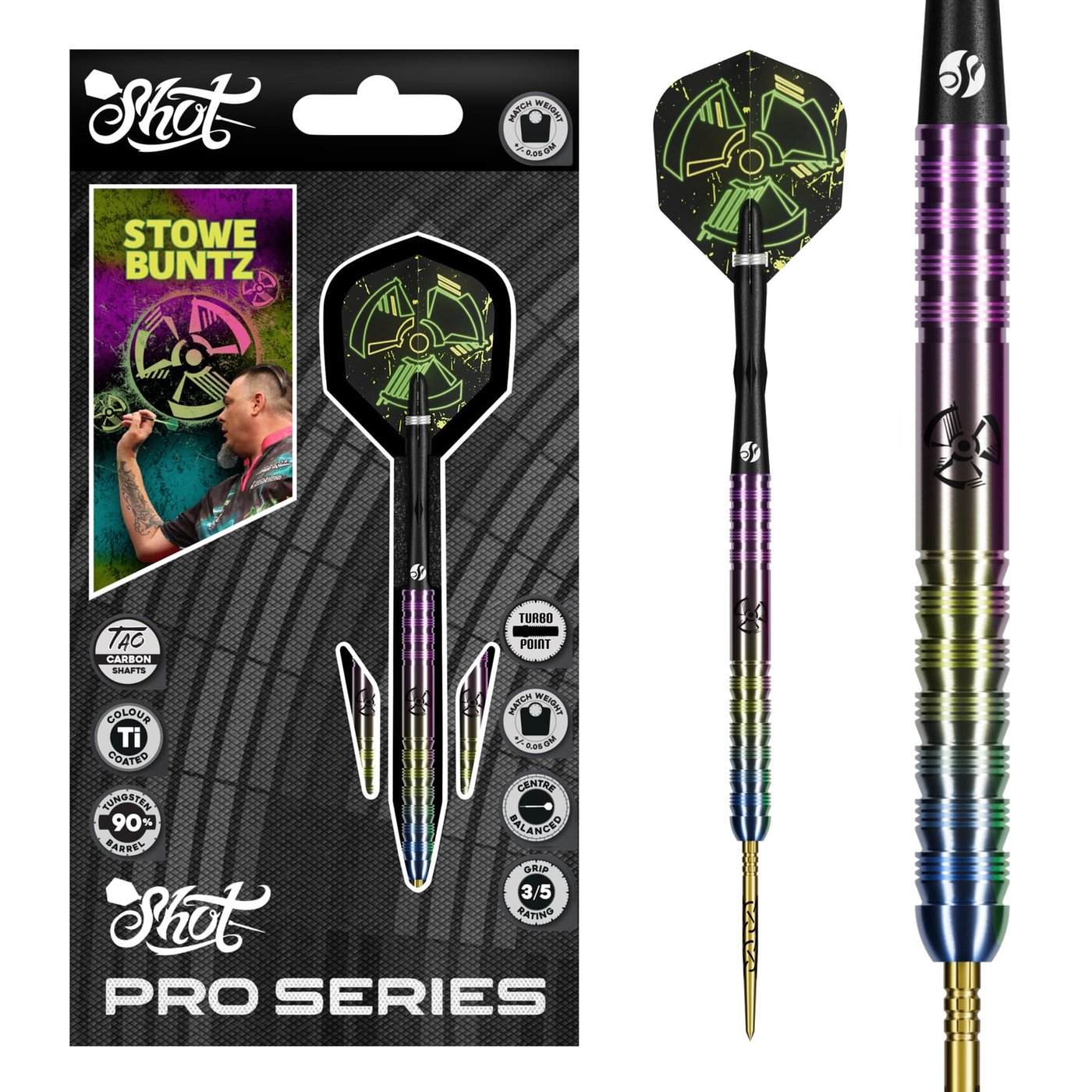 Shot Stowe Buntz 3.0 Turbo Point 90% - Dartpfeile