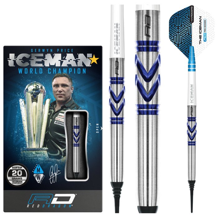 ダーツ Red Dragon Gerwyn Price Glacier 2BA 20g Red Dragon Gerwyn Price Glacier Soft Tip Darts - 20gm