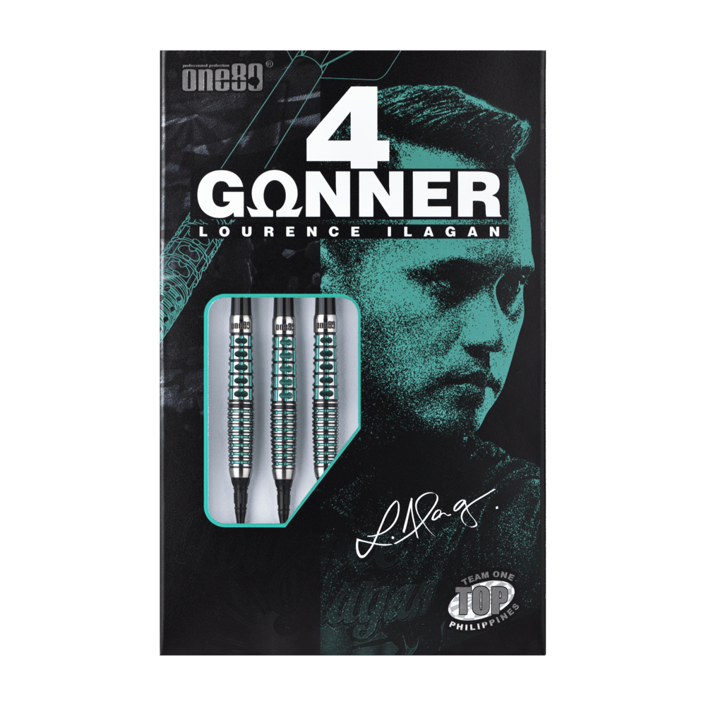 ONE80 Gunner 4 Lourence Ilagan Black Jade 90% - Soft Tip Darts