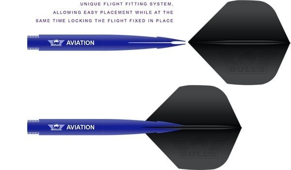 Bull's Aviation Black - Dart Shafts