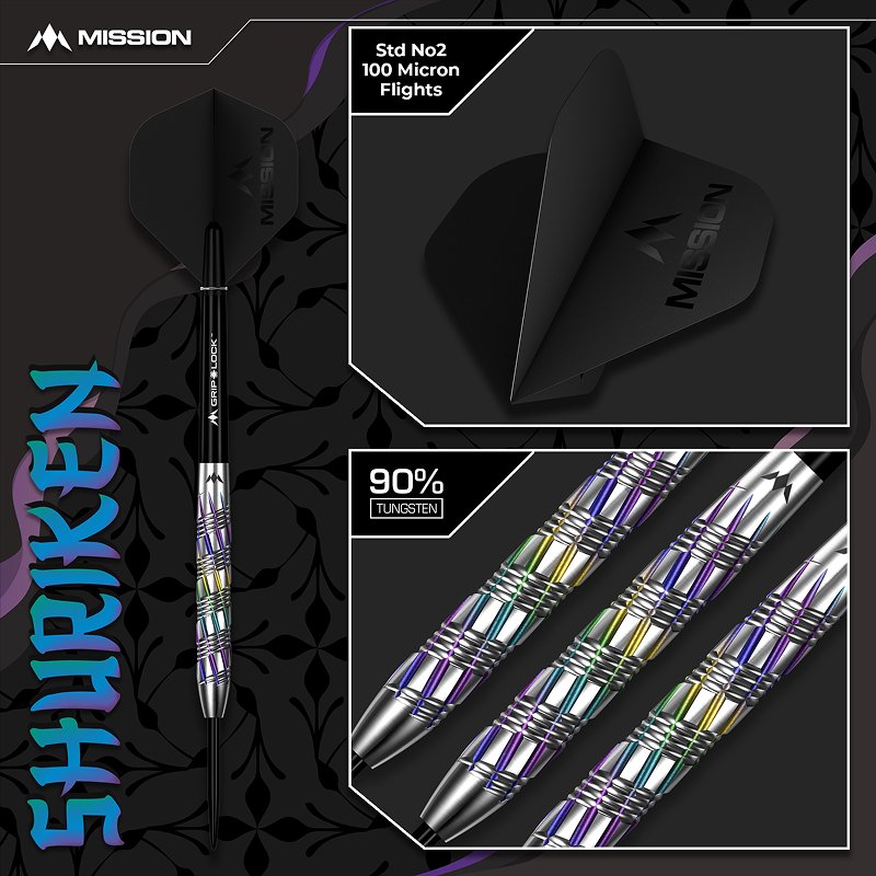 Mission Shuriken 90% - Steel Tip Darts - Dartshopper.co.uk
