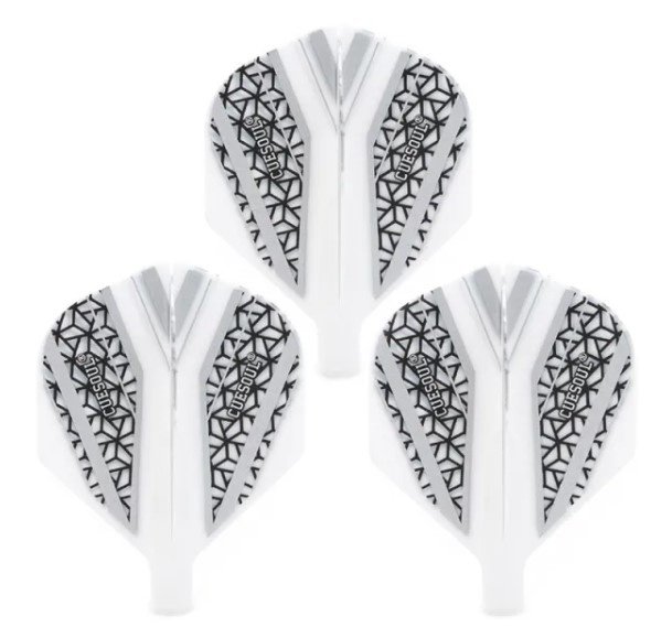 Cuesoul - Tero Flight System AK4 Black Pattern - White Standard Darts Flights