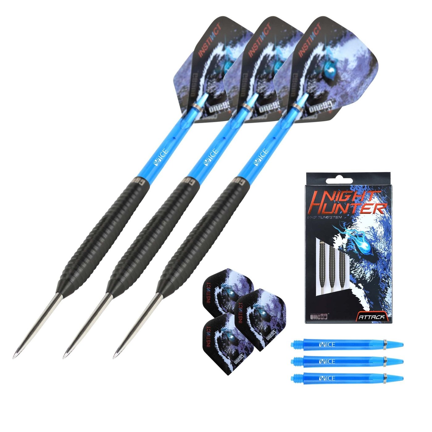 ONE80 Night Hunter Attack 90% - Steel Tip Darts - Dartshopper.com