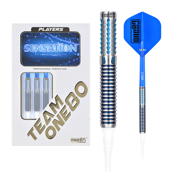 ONE80 Tanja Bencic Sensation Light Blue 90% Soft Tip Darts