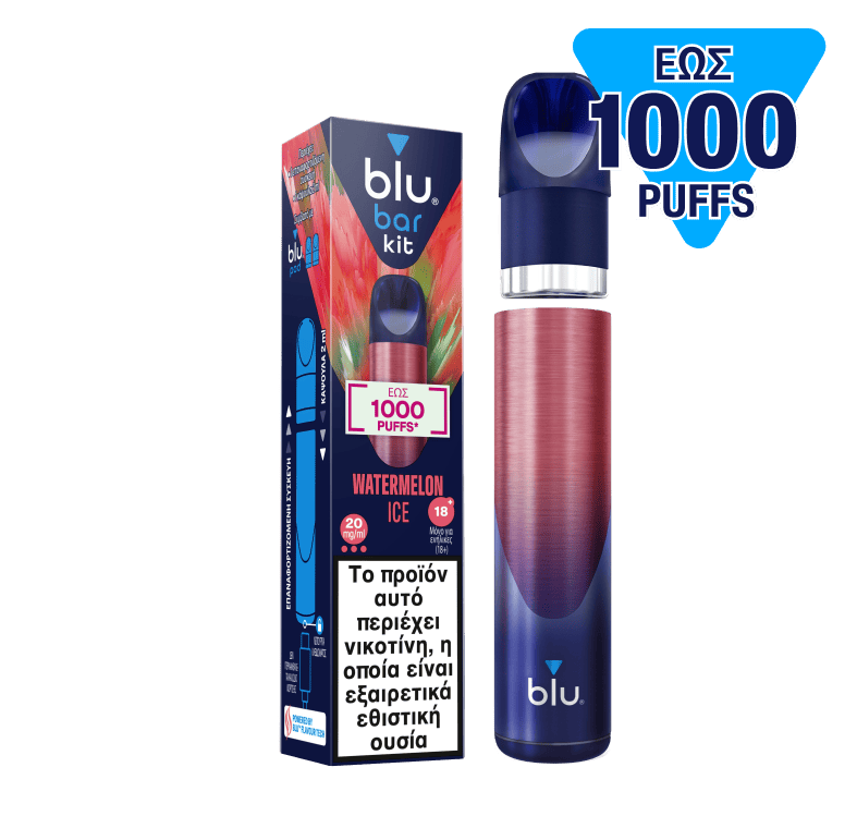 blubar kit επαναφορτιζόμενη συσκευή ατμίσματος με κάψουλα blu pod