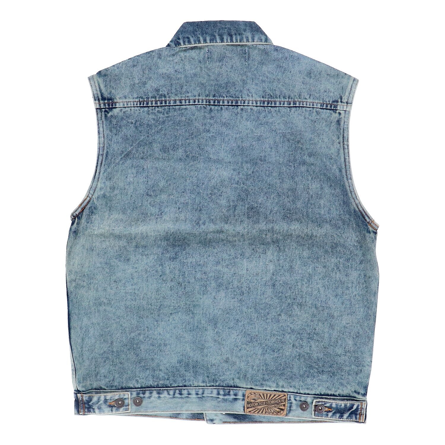 MCS denim vest, stonewashed Blue, Blue, M