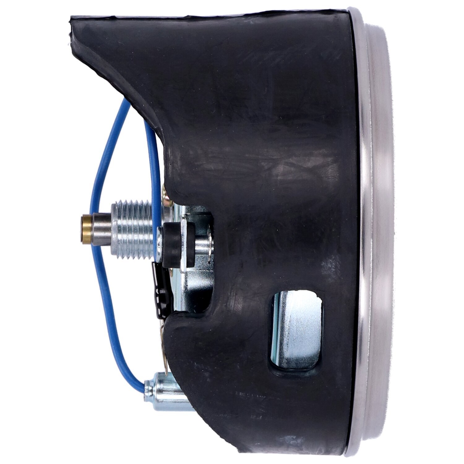 FL speedometer, '62-67 electra face', black/silver. 1:1 mph, Polished
