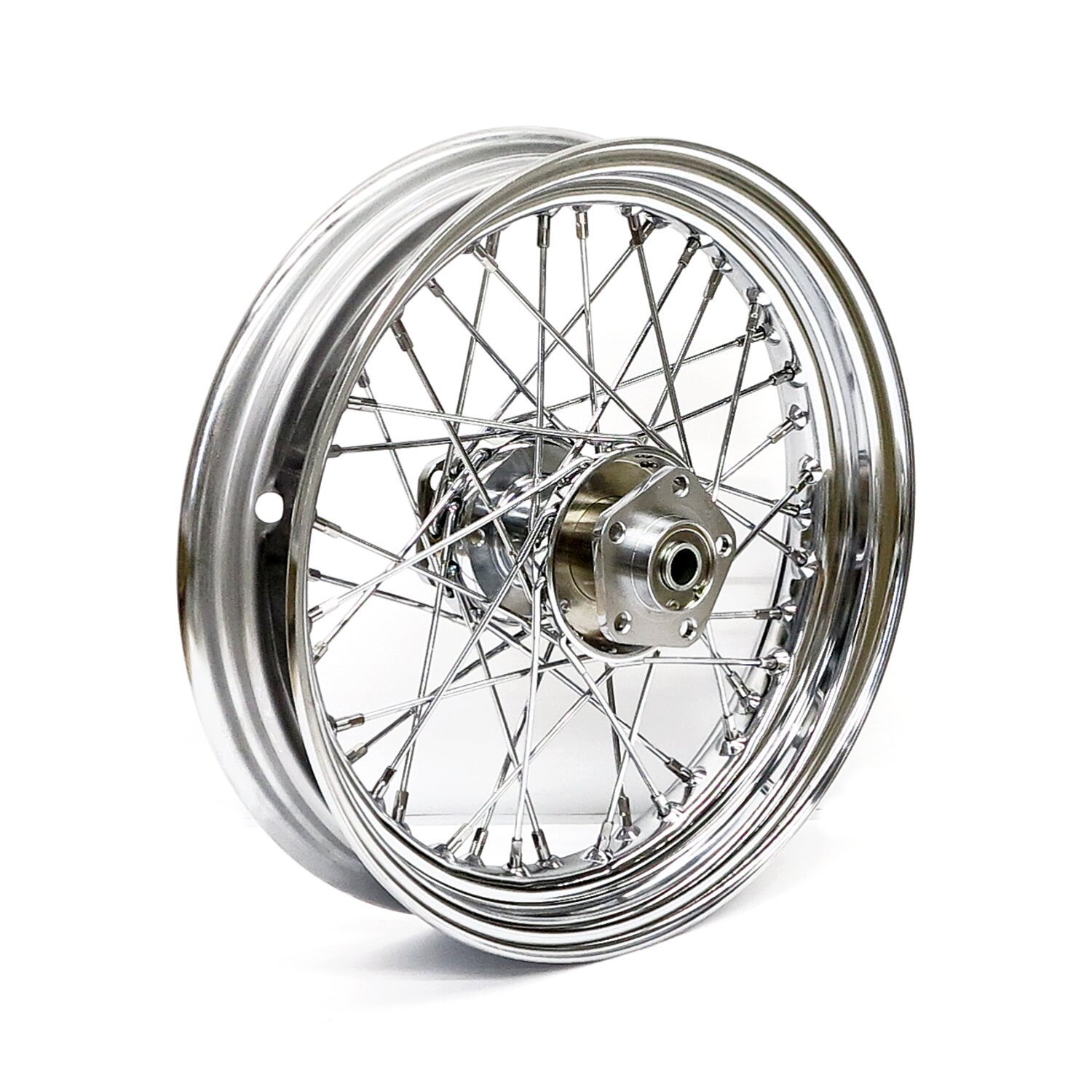 3.00 x 16 dual flange wheel 40 spokes, Chrome