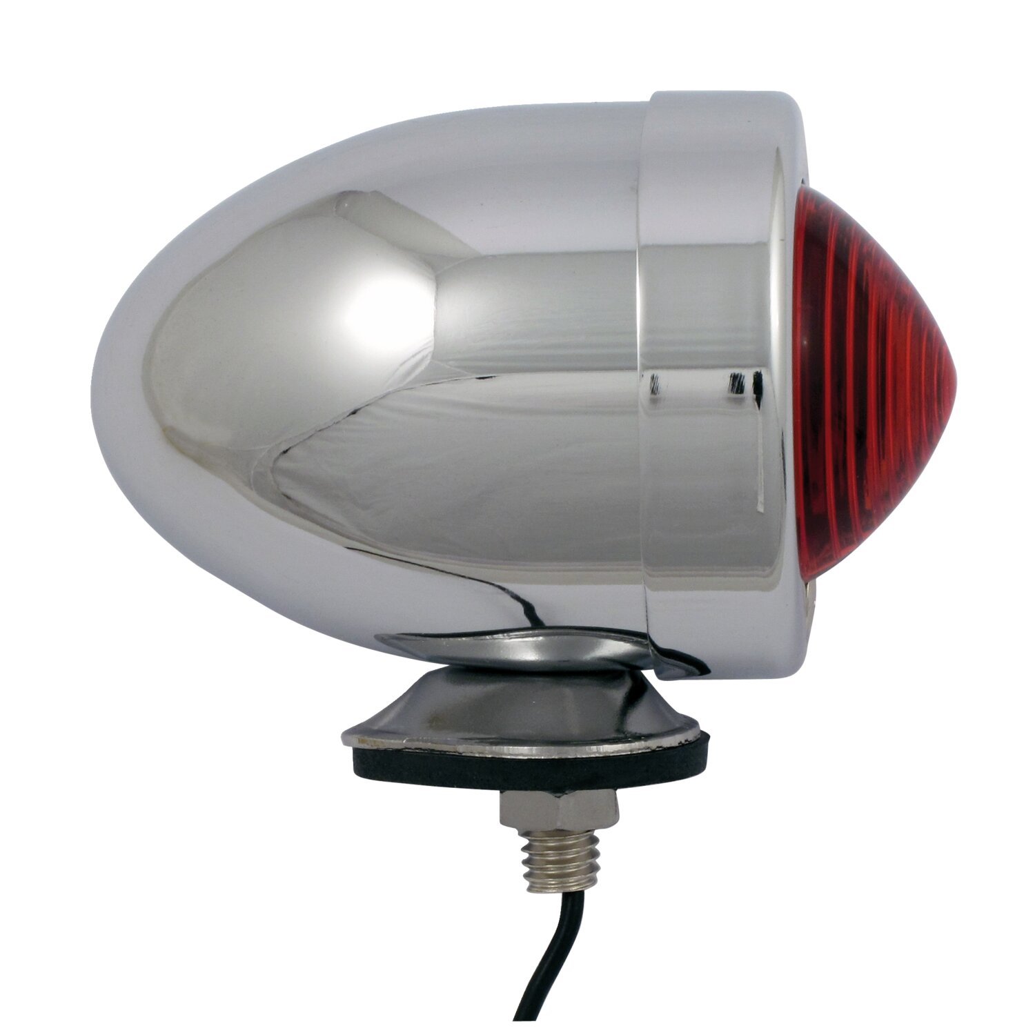 Bullet marker light. Chrome. Red lens. SF. stud mount