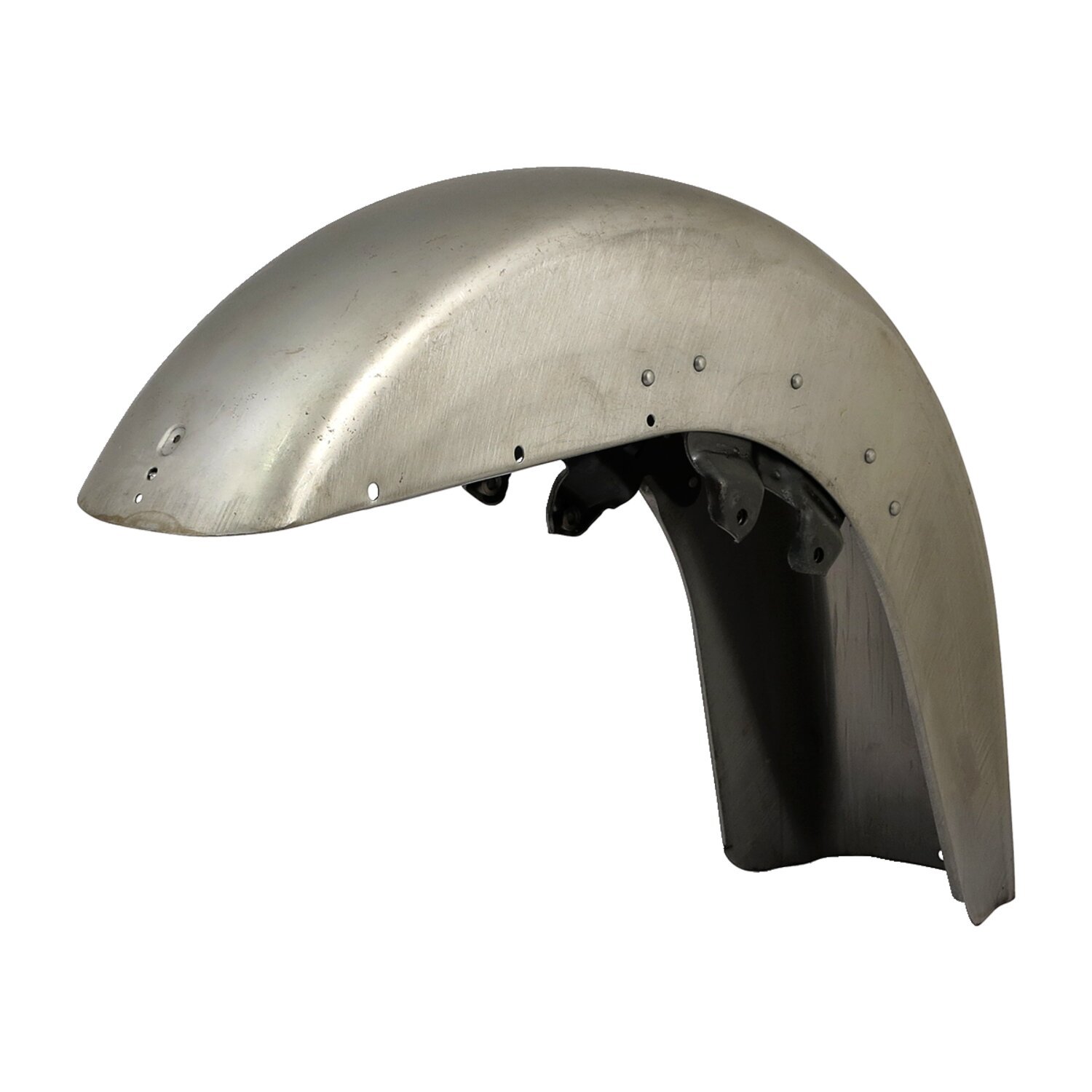 54-84 FL front fender. with holes, Unpainted, Raw