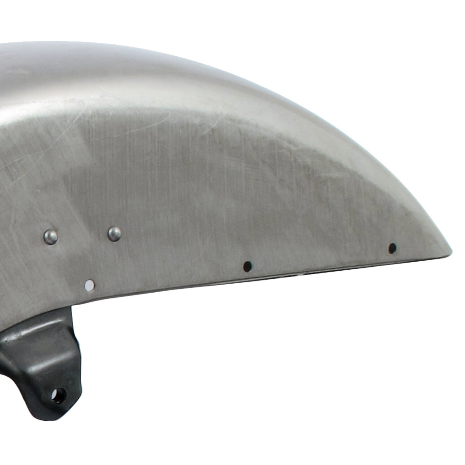 54-84 FL front fender. with holes & fender tip indent, Unpainted, Raw
