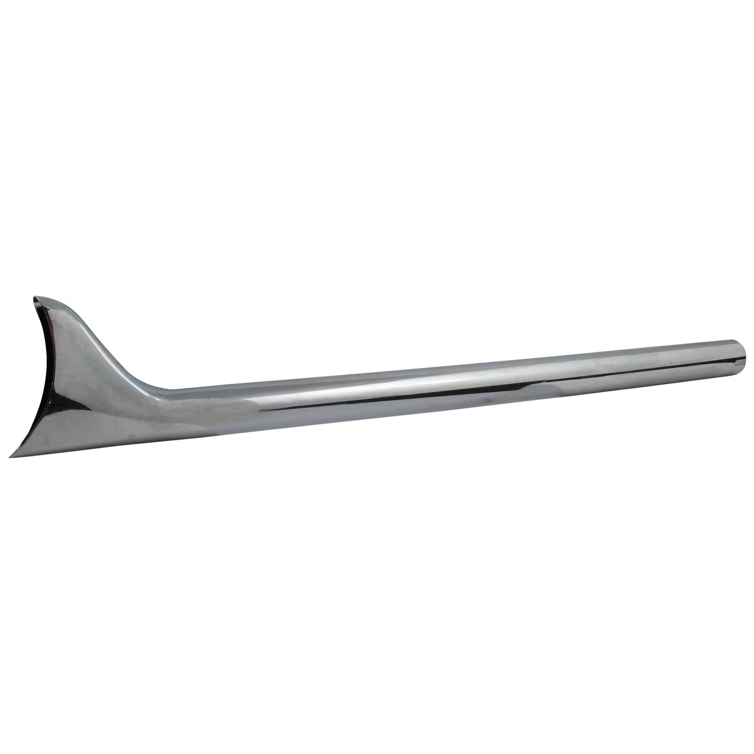 Slip-on Fishtail exhaust extension 36" long, Chrome