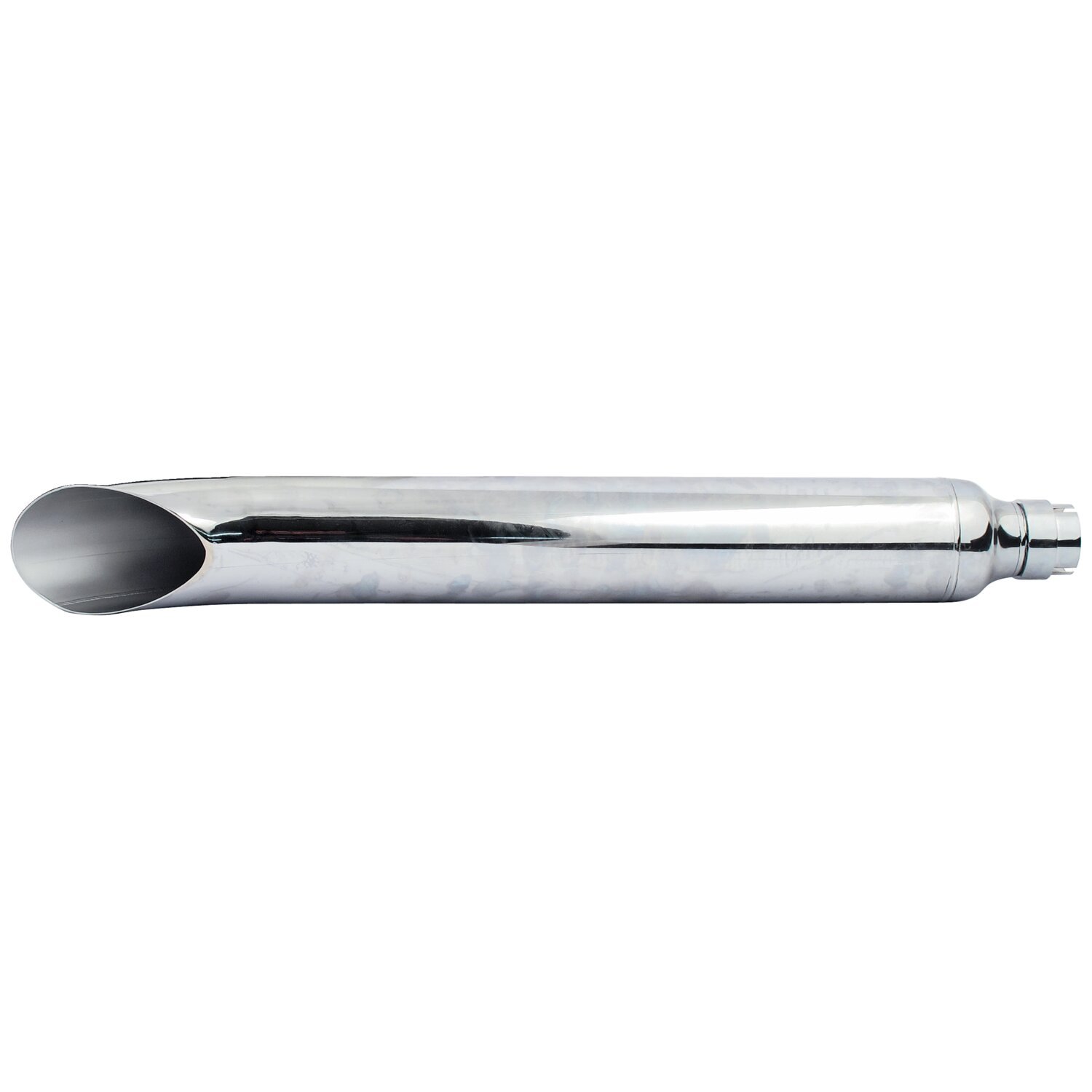 Turn down / turn out universal muffler 27" long, Chrome