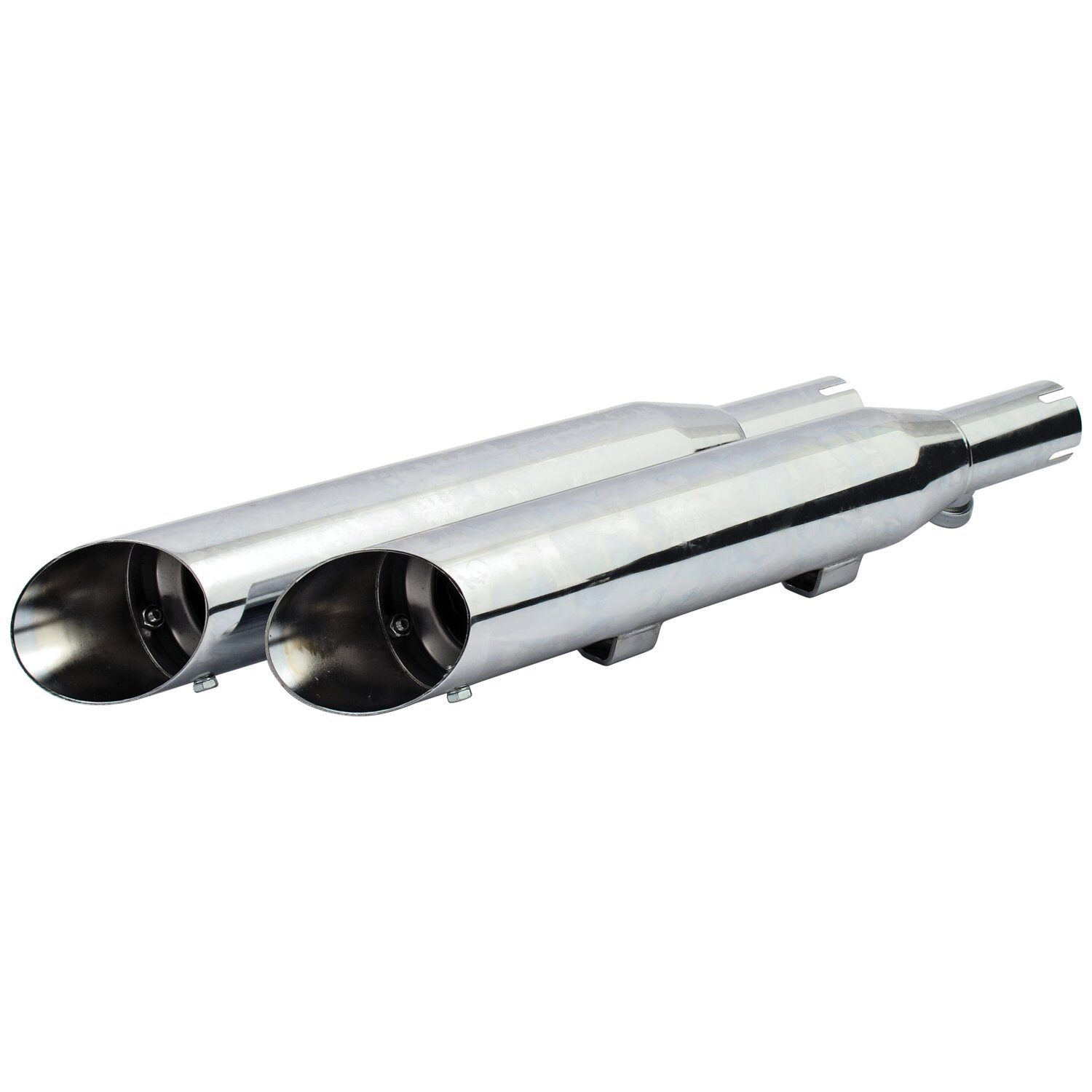 Slash Cut slip-on muffler set 20" long, Chrome