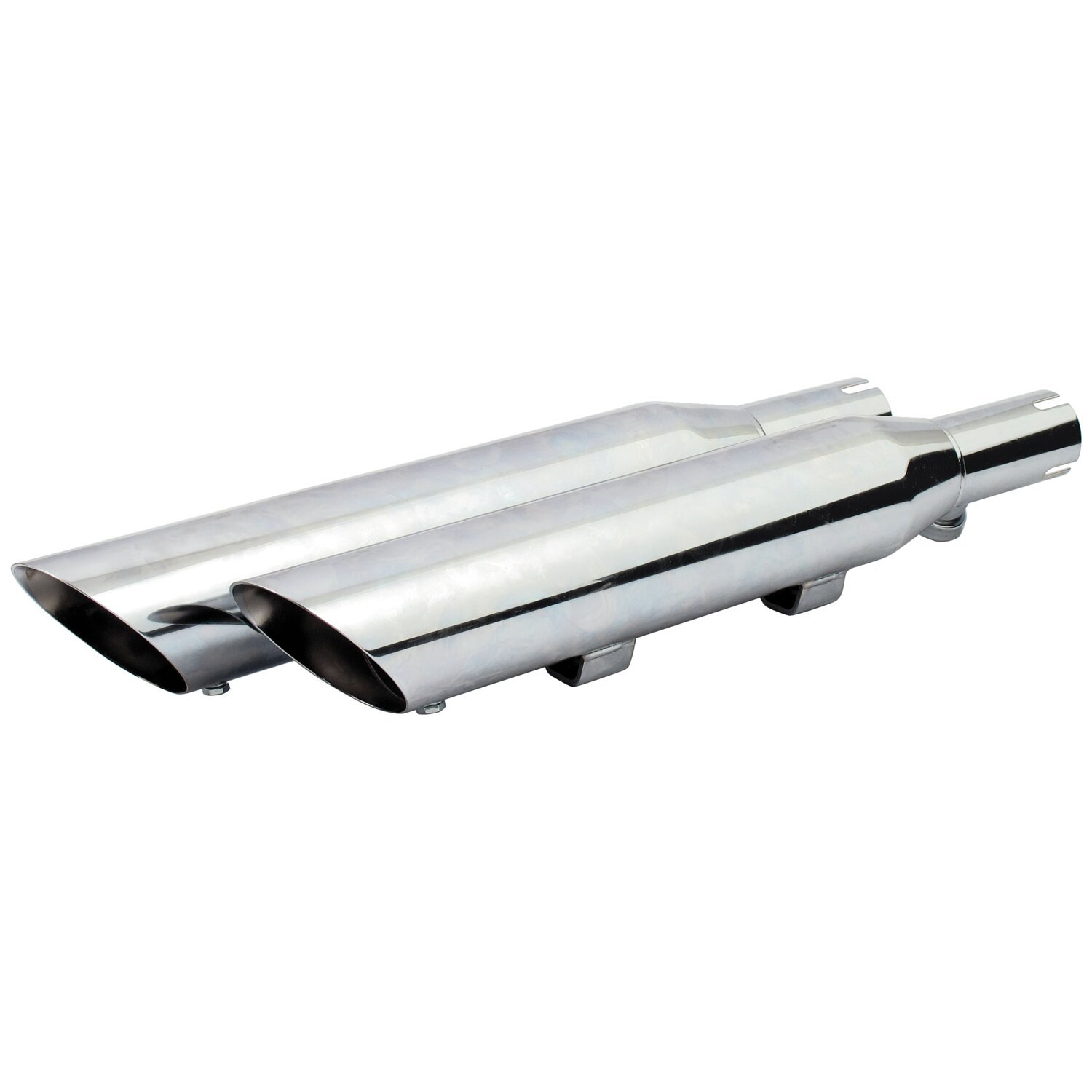 Slash Down slip-on muffler set 20" long, Chrome