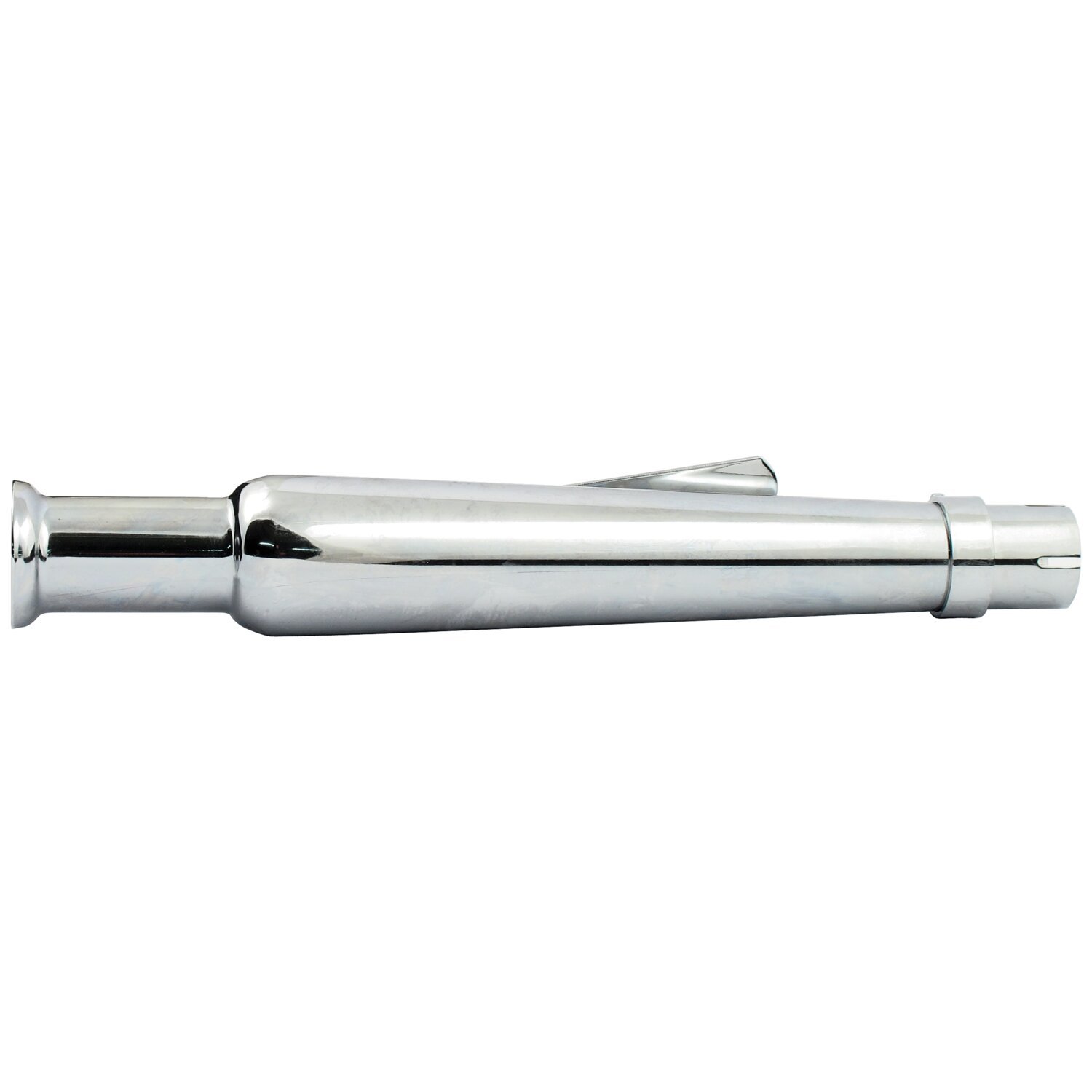 Trumpet universal straight muffler 18-1/2" long, Chrome