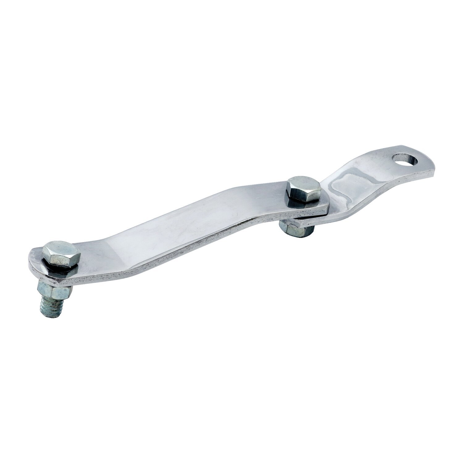 Universal exhaust mount bracket set, short & long, Chrome