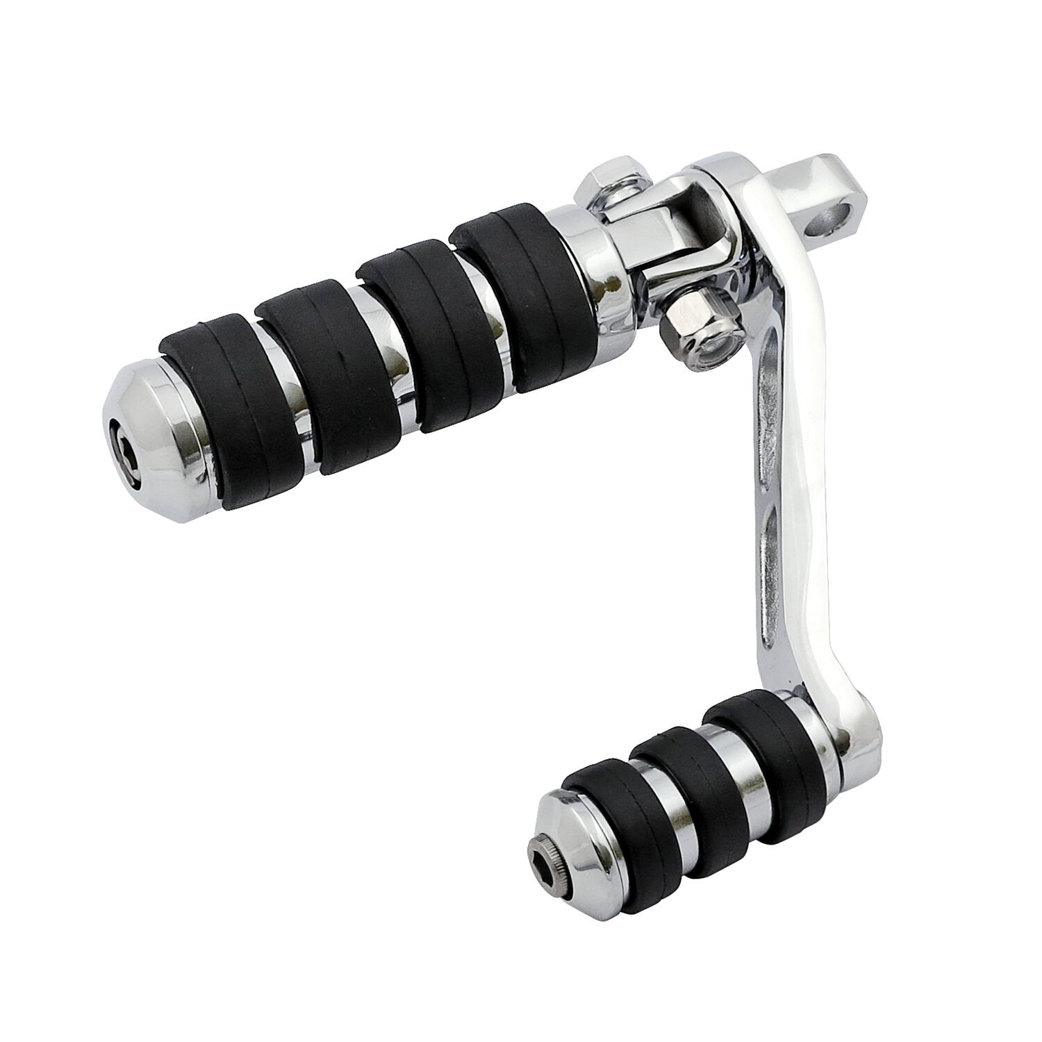 Heel rest mount brackets for foward controls, Chrome