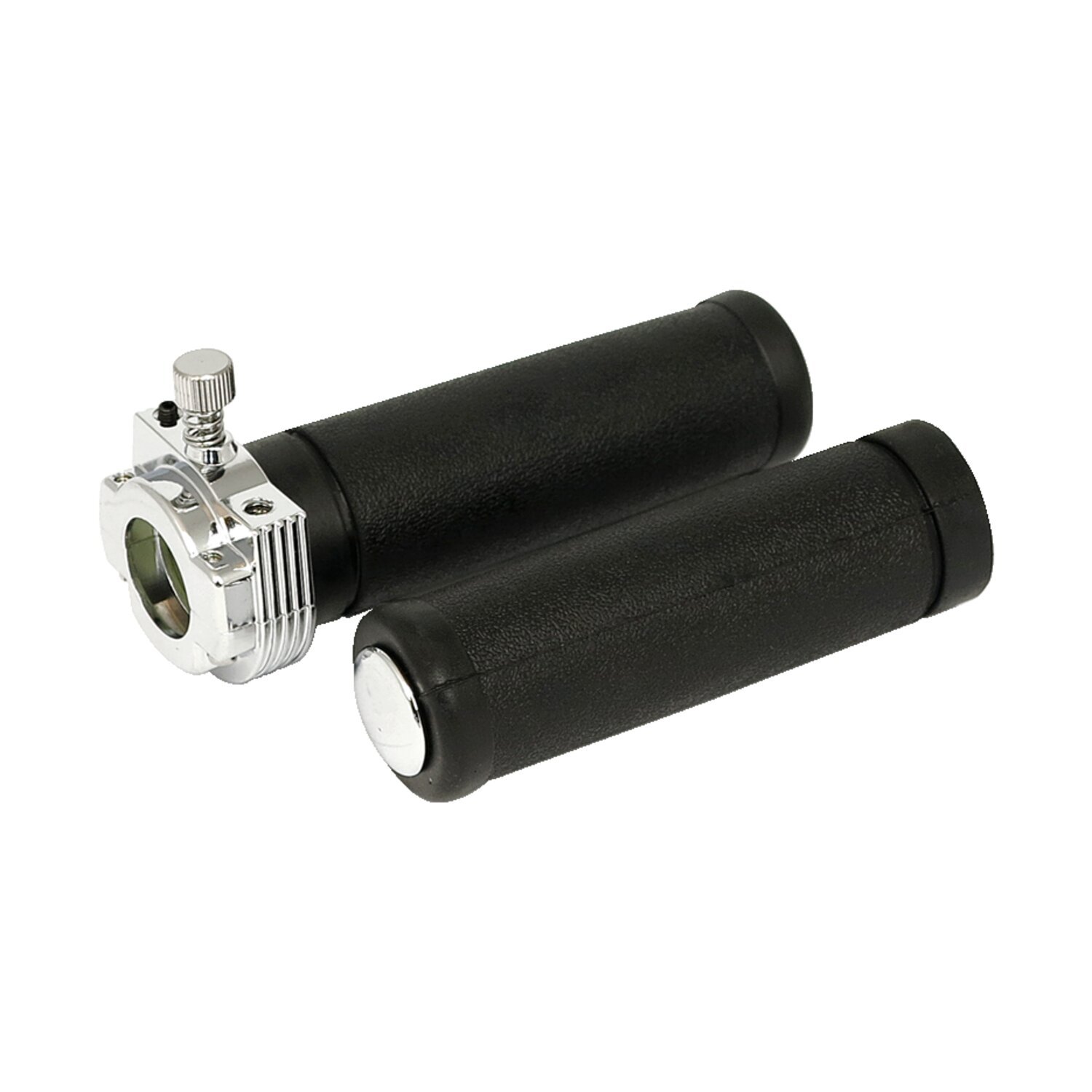 OEM style throttle assembly with grips, single cable, Black, Chrome