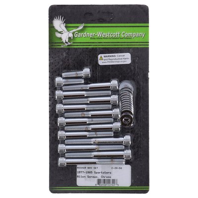 Wtih custom style allen head (socket head) bolts. Complete rocker box mounting kit with all required bolt and washers.