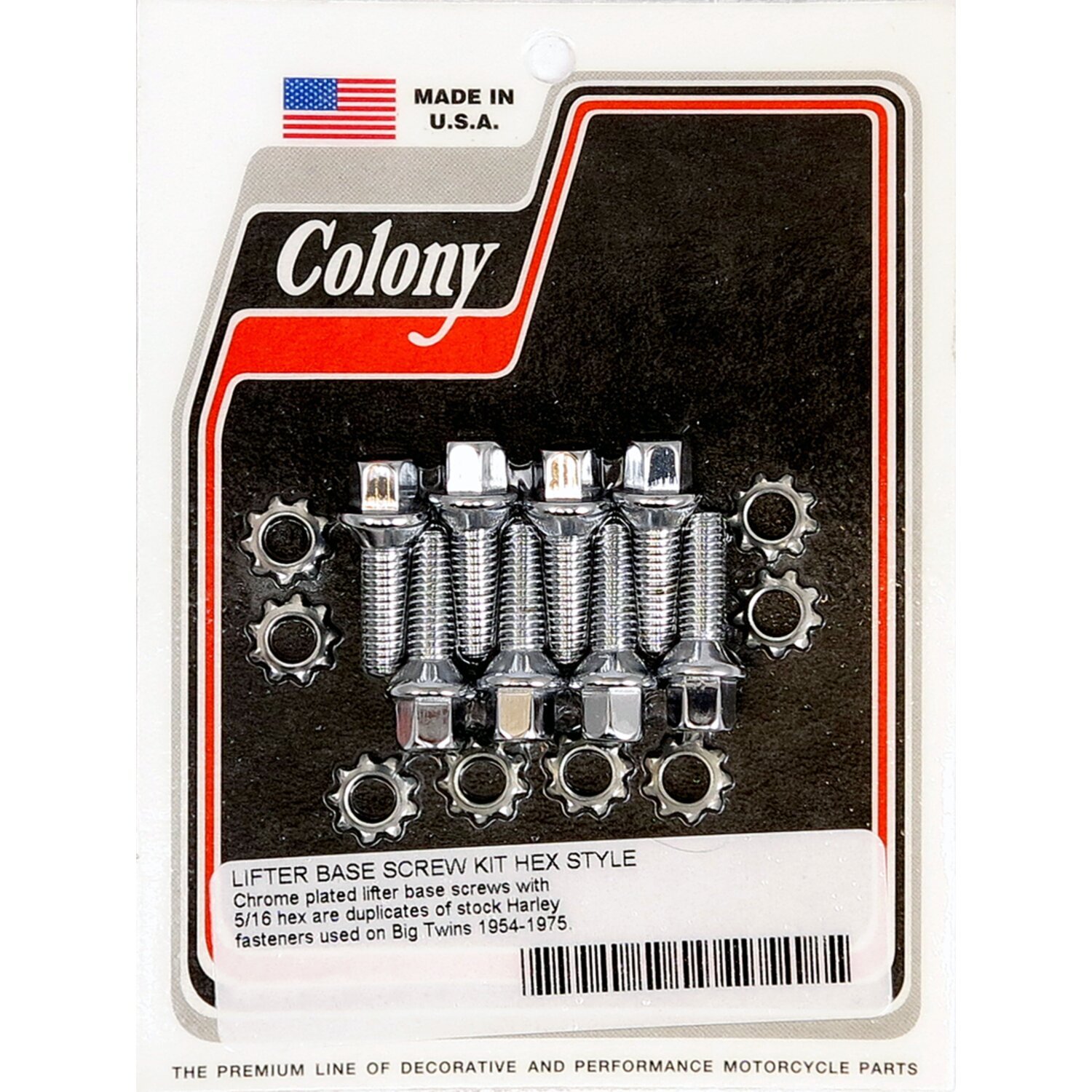 Colony, tappet block mount kit. OEM style, Chrome
