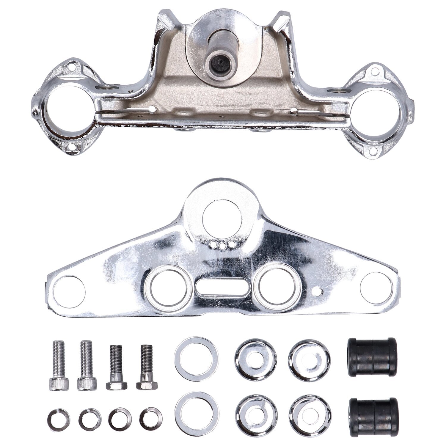 Stock style FL 41mm triple trees, Chrome