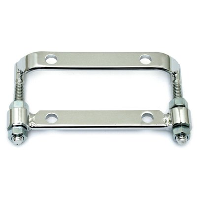 Double adjustable.
Chrome plated steel construction.
Mounts to rear side of transmission mount plate and allows precise adjustment of the transmission.
Perfect for use with open belt drives or steel primaries to adjust belt tension & correct belt tracking and chain tension adjustments with all OEM style tin primaries.
Note: Will not work with 65-up style aluminum primary.
