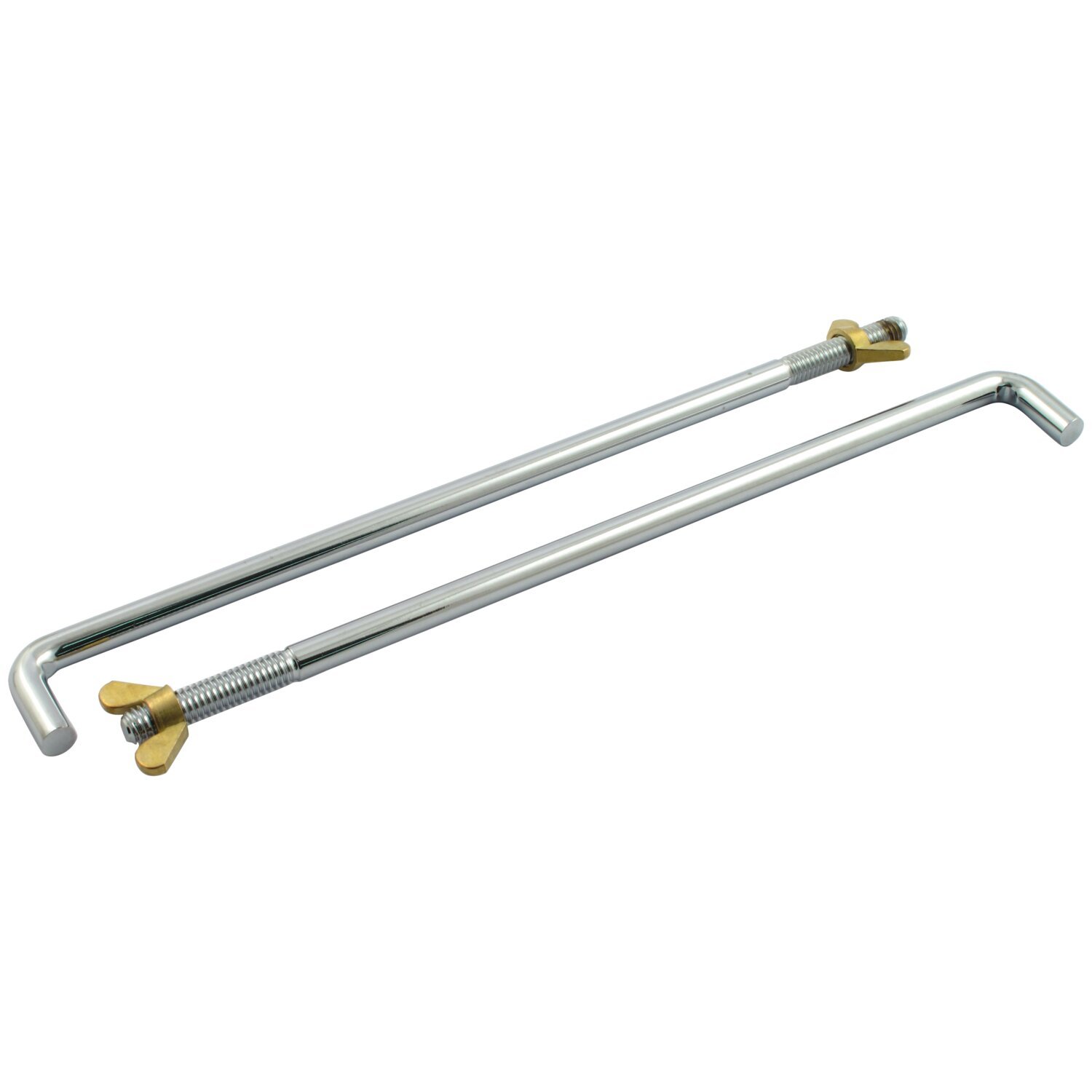 Battery hold down rod set, 6-volt, Chrome