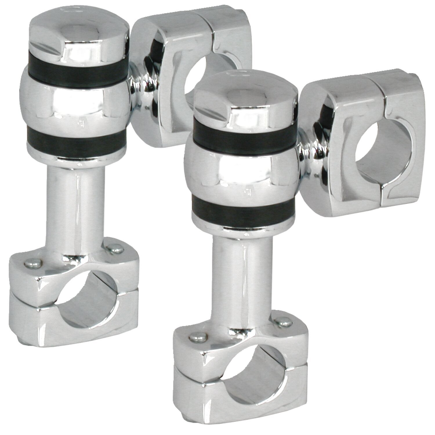 Paughco, Dog Bone risers. 2" Offset. 7" rise, Silver, Chrome