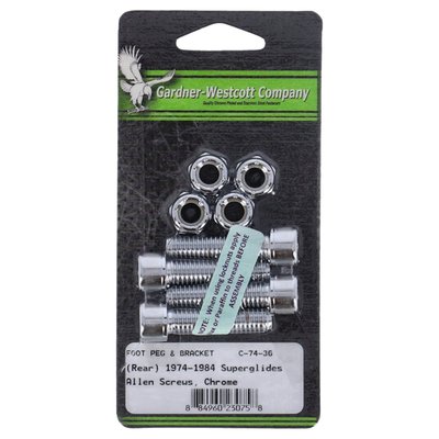 Chrome plated. For passenger pegs. Allen head (socket head) bolts. 