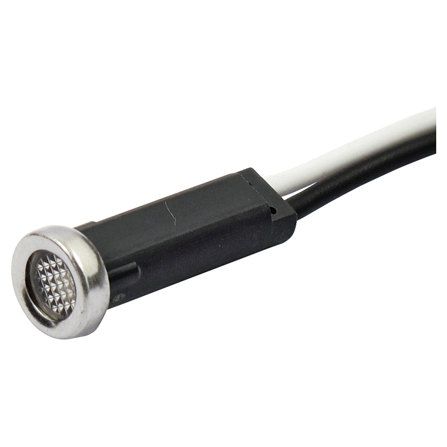 Custom 5/16" LED indicator light. Clear lens, White